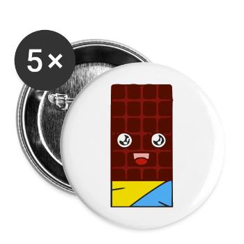 Kawaii Schokoriegel - Buttons groß 56 mm (5er Pack) - Weiß - Vorne