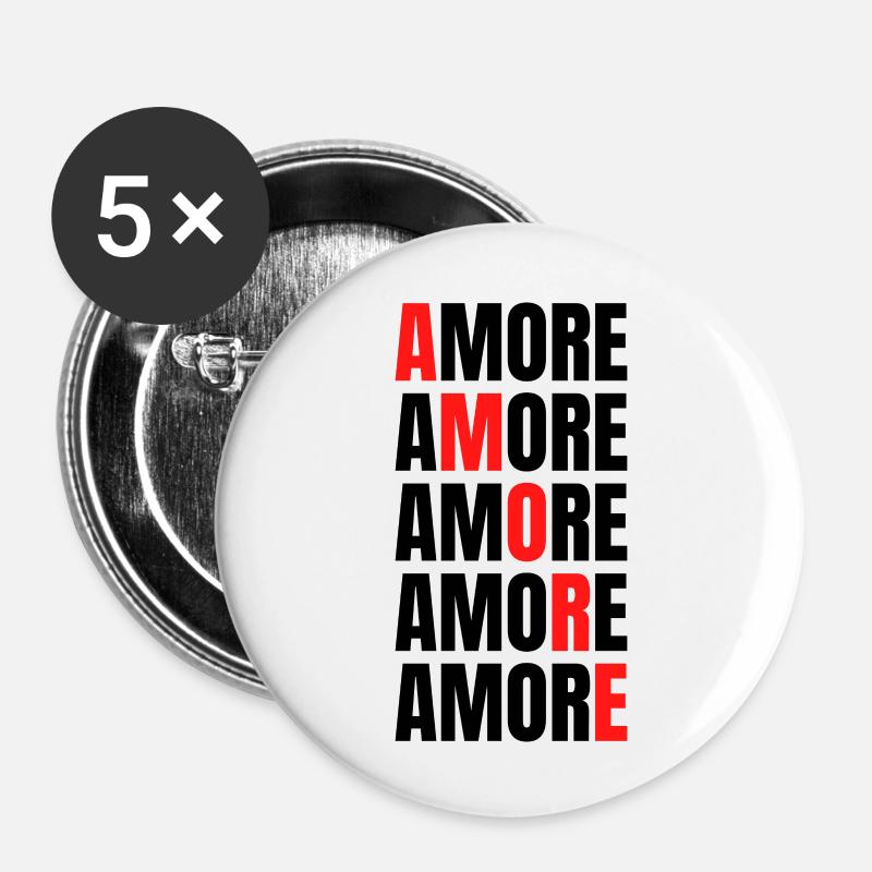 Amore - Buttons large 2.2''/56 mm (5-pack) - white