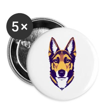 Berger allemand Propriétaire de chien Chien Chien Propriétaire de chien - Lot de 5 grands badges (56 mm) - blanc - Devant
