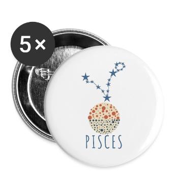 The constellation of Pisces - Buttons large 2.2''/56 mm (5-pack) - white - Front