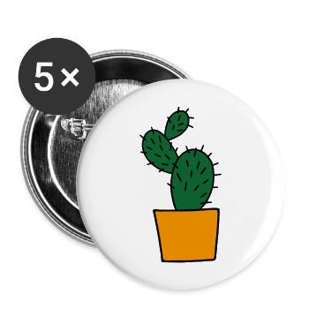 Cactus - Buttons large 2.2''/56 mm (5-pack) - white - Front