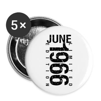 Birthday June 1966 June born in June 1966 - Buttons large 2.2''/56 mm (5-pack) - white - Front