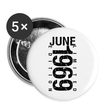 Geburtstag Juni 1969 Juni geboren im Juni 1969 - Buttons groß 56 mm (5er Pack) - Weiß - Vorne