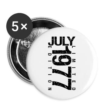 Birthday July 1977 July born in July 1977 - Buttons large 2.2''/56 mm (5-pack) - white - Front