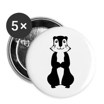 Marmotte comique - Lot de 5 grands badges (56 mm) - blanc - Devant