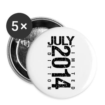 Geburtstag Juli 2014 Juli geboren im Juli 2014 - Buttons groß 56 mm (5er Pack) - Weiß - Vorne