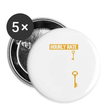 Serrurier Tarif horaire Lockpicker Pick Locks - Lot de 5 grands badges (56 mm) - blanc - Devant