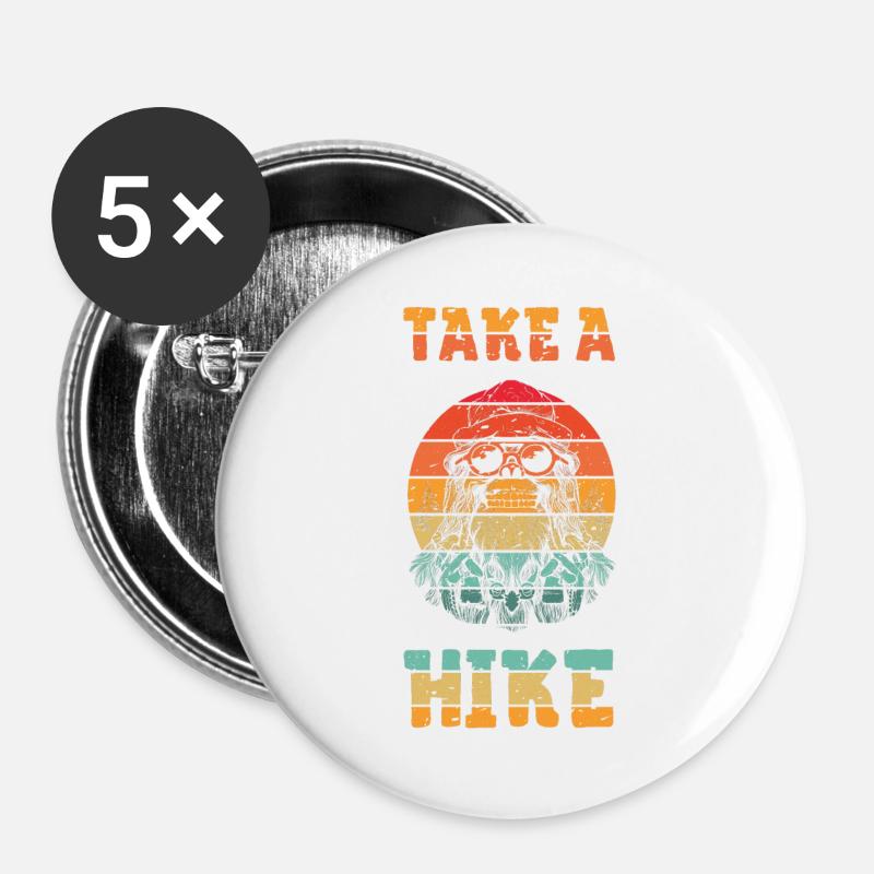 Take a hike - Buttons large 2.2''/56 mm (5-pack) - white