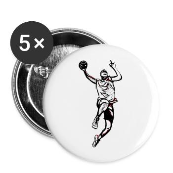 Ballsport - Buttons groß 56 mm (5er Pack) - Weiß - Vorne
