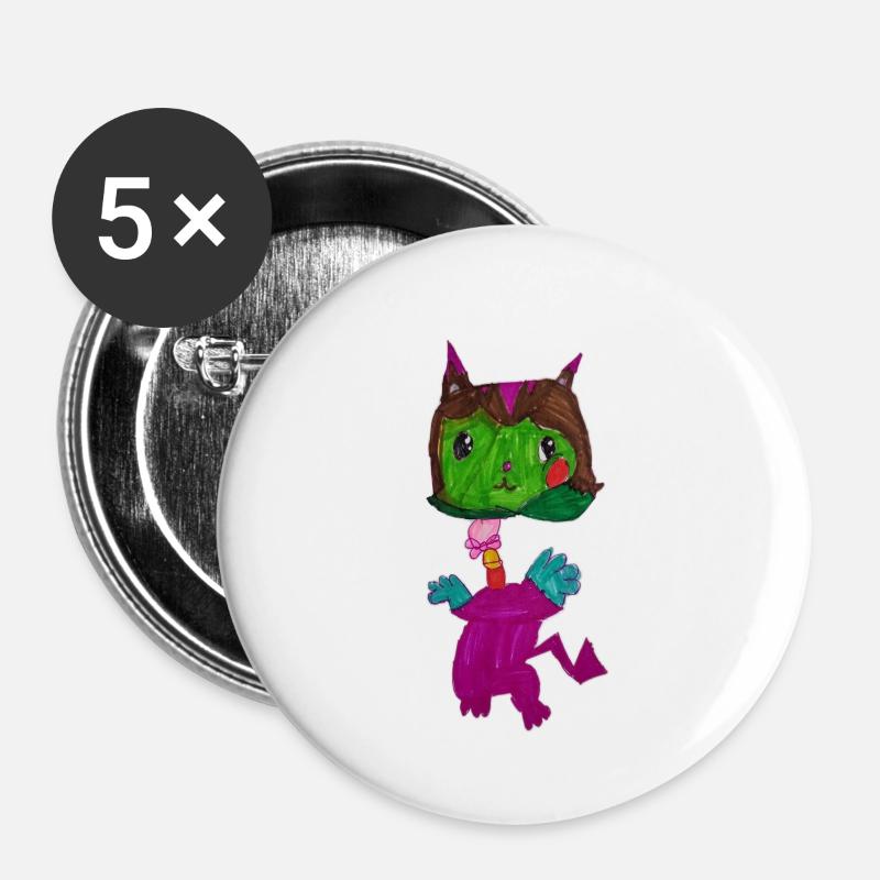 Fantasiewesen - Buttons groß 56 mm (5er Pack) - Weiß