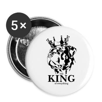Rottweiler roi de tout dire chien Wilsigns - Lot de 5 grands badges (56 mm) - blanc - Devant