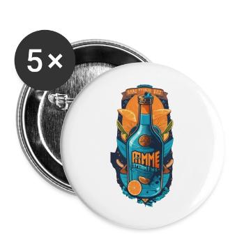 Graffiti - Buttons groß 56 mm (5er Pack) - Weiß - Vorne