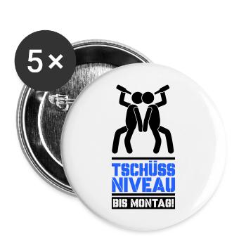 tschüss niveau 02 - Buttons groß 56 mm (5er Pack) - Weiß - Vorne