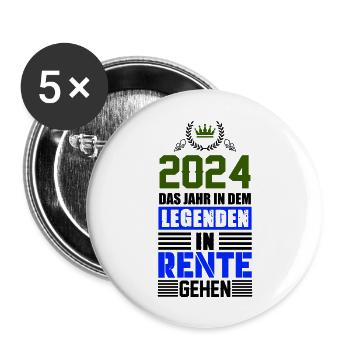 rente 2024 - Buttons groß 56 mm (5er Pack) - Weiß - Vorne
