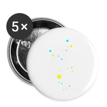 flocons de neige colorés - Lot de 5 grands badges (56 mm) - blanc - Devant