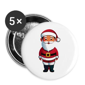 Santa Claus / Christmas - Buttons large 2.2''/56 mm (5-pack) - white - Front