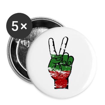 Bulgaria Flag Peace Victory Symbol used - Buttons large 2.2''/56 mm (5-pack) - white - Front