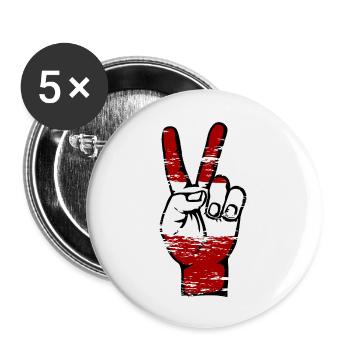 Austria Flag Peace Victory Symbol used - Buttons large 2.2''/56 mm (5-pack) - white - Front
