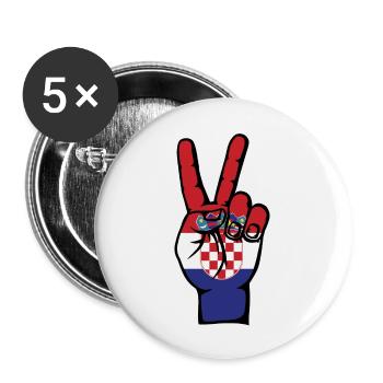 Croatie Drapeau Paix Victoire Symbole - Lot de 5 grands badges (56 mm) - blanc - Devant