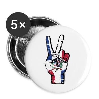 Dominikanische Republik Victory Symbol used - Buttons groß 56 mm (5er Pack) - Weiß - Vorne