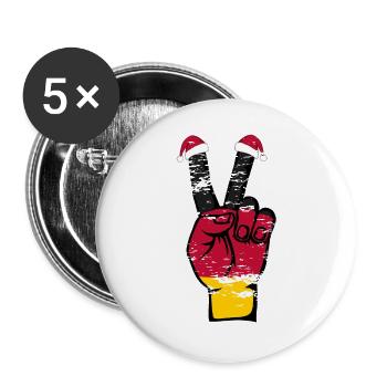 Germany Flag Christmas Peace Symbol used - Buttons large 2.2''/56 mm (5-pack) - white - Front