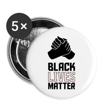 hands black lives matter - Buttons groß 56 mm (5er Pack) - Weiß - Vorne