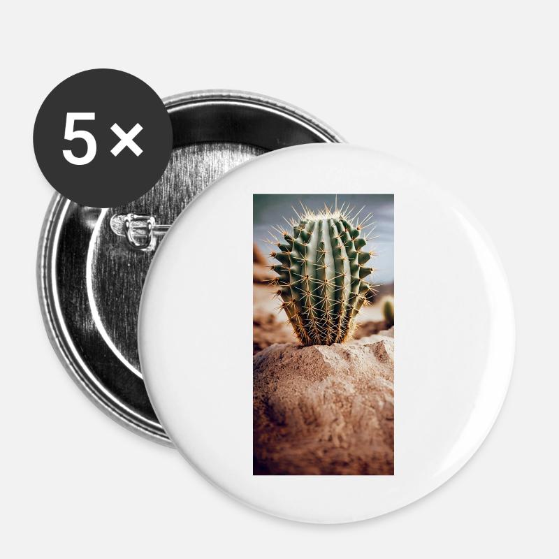 cactus in a sand desert pun - Buttons large 2.2''/56 mm (5-pack) - white