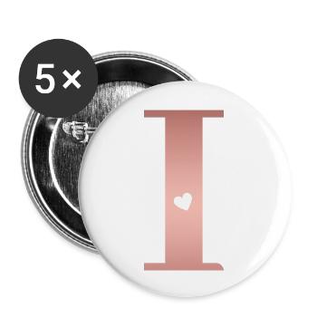 letter I rose gold - Buttons large 2.2''/56 mm (5-pack) - white - Front