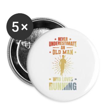 Runner Grandfather - Buttons large 2.2''/56 mm (5-pack) - white - Front