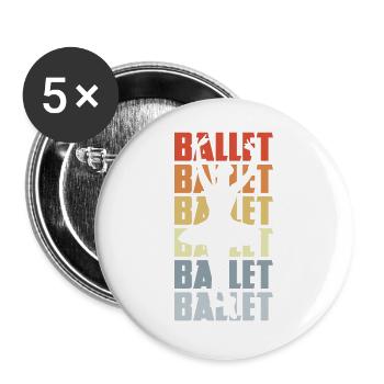 Vintage Ballet - Buttons large 2.2''/56 mm (5-pack) - white - Front