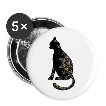 Cat - Buttons large 2.2''/56 mm (5-pack) - white - Front