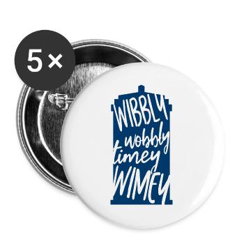 Wibbly Wobbly Timey WImey - Buttons large 2.2''/56 mm (5-pack) - white - Front