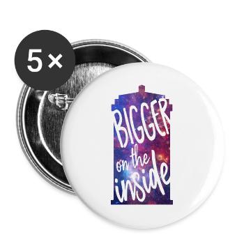 Bigger on the inside - Buttons large 2.2''/56 mm (5-pack) - white - Front