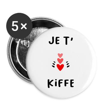 VALENTINE'S DAY. Bachelorette party. I LOVE YOU. I LOVE YOU. LOVE - Buttons large 2.2''/56 mm (5-pack) - white - Front