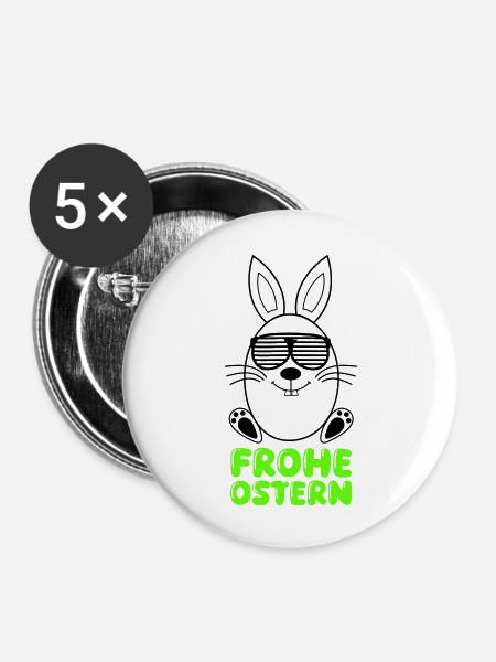 frohe ostern - Buttons groß 56 mm (5er Pack) - Weiß
