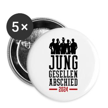 Enterrement de vie de garçon 2024 Marié Enterrement de vie de garçon - Lot de 5 grands badges (56 mm) - blanc - Devant