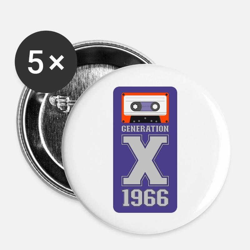 1966 Generation X space - Buttons groß 56 mm (5er Pack) - Weiß