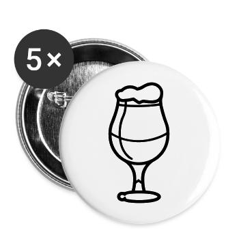 Beer - Buttons large 2.2''/56 mm (5-pack) - white - Front