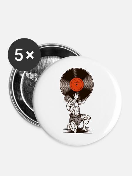 Vinyl-Statue - Buttons groß 56 mm (5er Pack) - Weiß