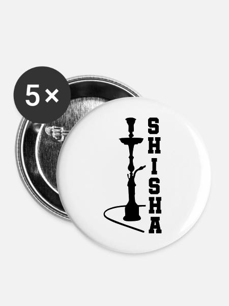 shisha - Buttons groß 56 mm (5er Pack) - Weiß