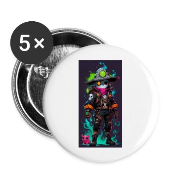 Anime full body animal Illustration - Buttons groß 56 mm (5er Pack) - Weiß - Vorne