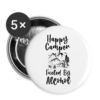 Un campeur heureux alimenté par l’alcool 2 - Lot de 5 grands badges (56 mm) - blanc - Devant