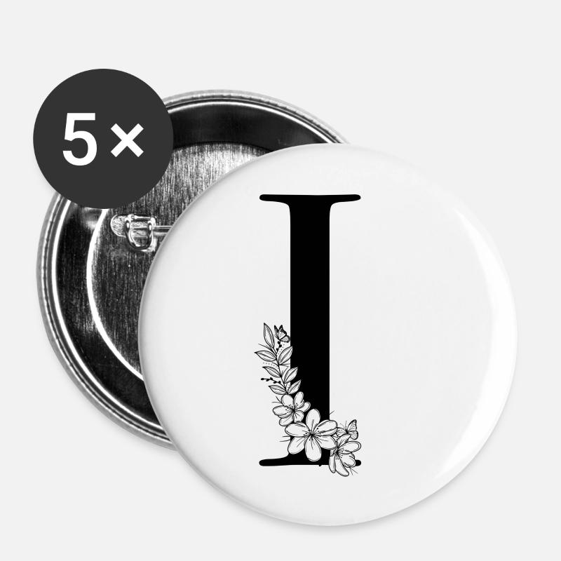 Letter I - Buttons large 2.2''/56 mm (5-pack) - white