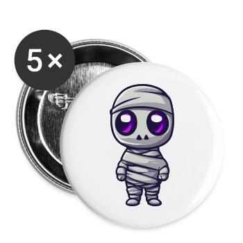 Momie Halloween Comique Bébé - Lot de 5 grands badges (56 mm) - blanc - Devant