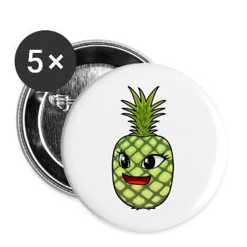 Fruit Foxes Fruit Summer Pineapple - Buttons large 2.2''/56 mm (5-pack) - white - Front