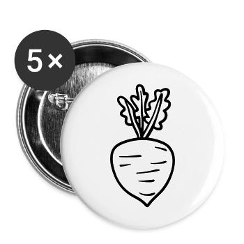 Carotte - Lot de 5 grands badges (56 mm) - blanc - Devant