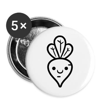 Carotte - Lot de 5 grands badges (56 mm) - blanc - Devant