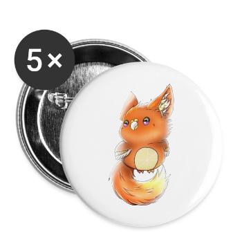 Lupifowl orange edition - Buttons groß 56 mm (5er Pack) - Weiß - Vorne