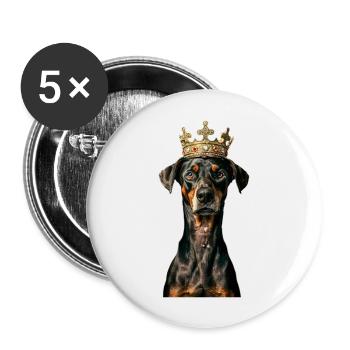 Doberman - Lot de 5 grands badges (56 mm) - blanc - Devant