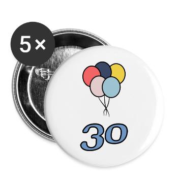 30. 30 YEARS. 30th ANNIVERSARY. 30 YEARS ANNIVERSARY. - Buttons large 2.2''/56 mm (5-pack) - white - Front